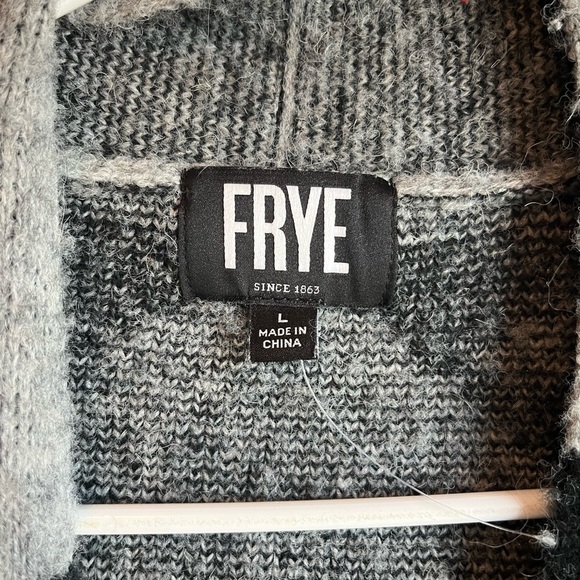 Frye cozy women’s open front luxe yarn jacquard southwestern pattern‎ cardigan L - Picture 5 of 9